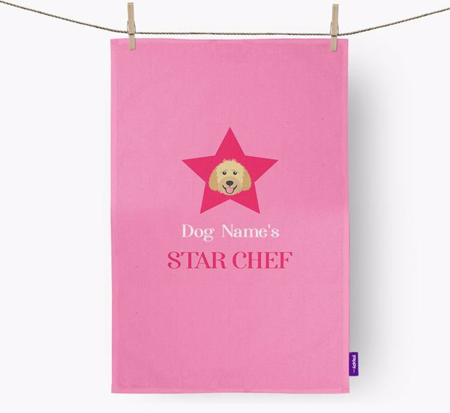 '{dogsName}'s Star Chef' - Personalized {breedFullName} Dish Towel